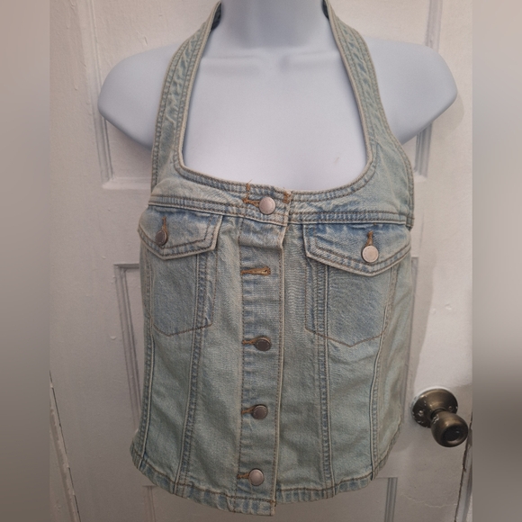 denim corset, with bags on the sides, size L and M, low back - Picture 10 of 10